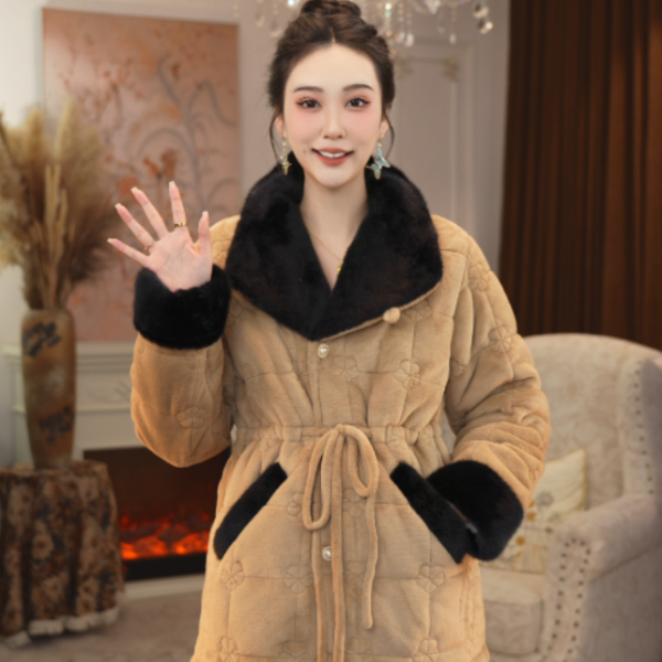 【贵夫人2.0】2025冬季新款睡衣女家居服套装夹棉加厚可外穿绒时尚