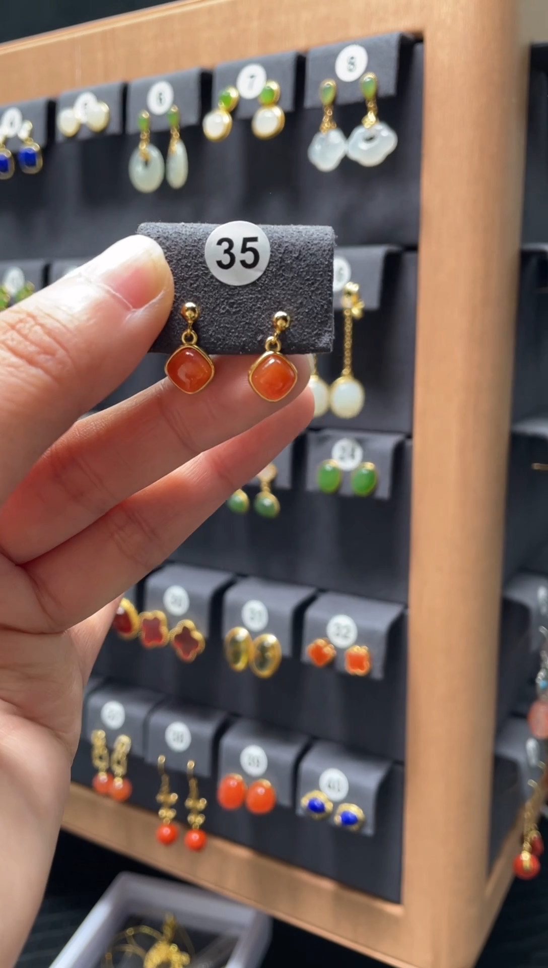 【闪购商品】南红玛瑙耳饰银S925镶嵌0035