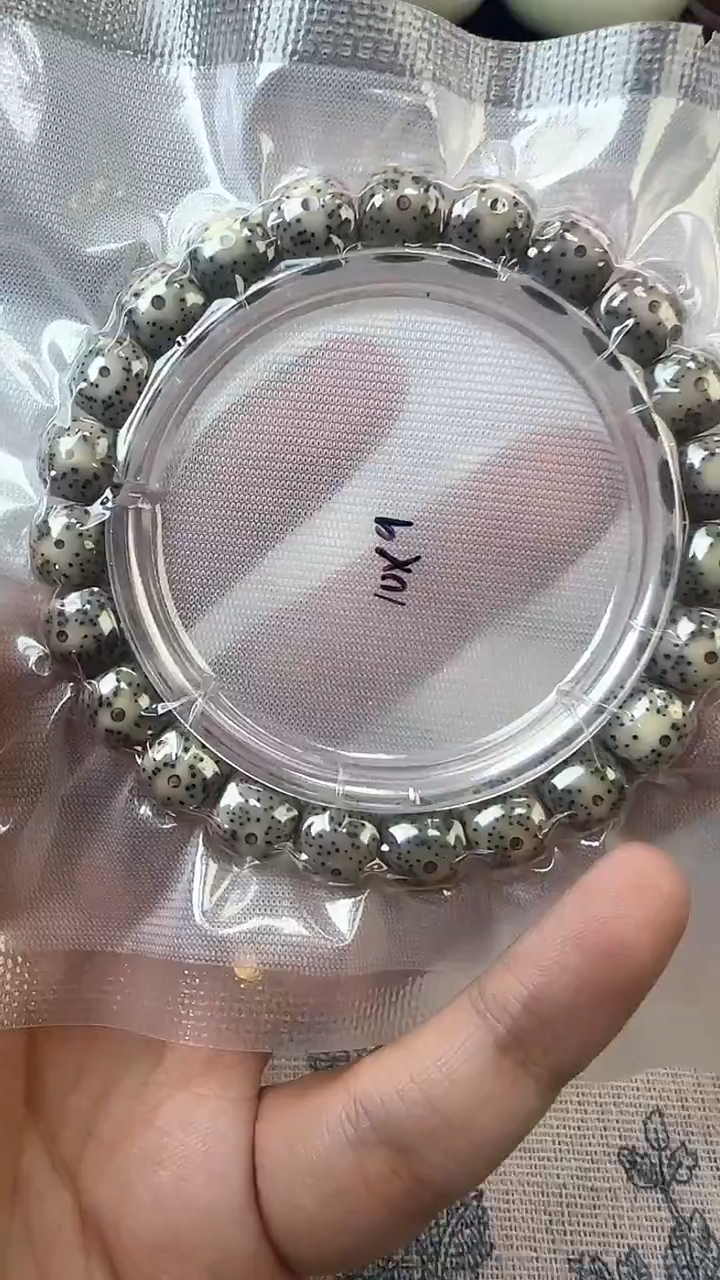 手串星月菩提6石玉料糯冰单圈10×9高透精工福利