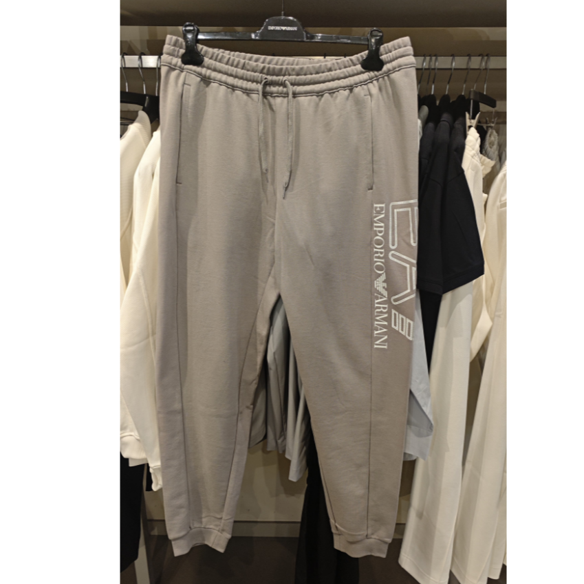 【巴黎直邮】ARMANI阿玛尼男款灰色运动裤字母标棉质休闲长裤7VPP91
