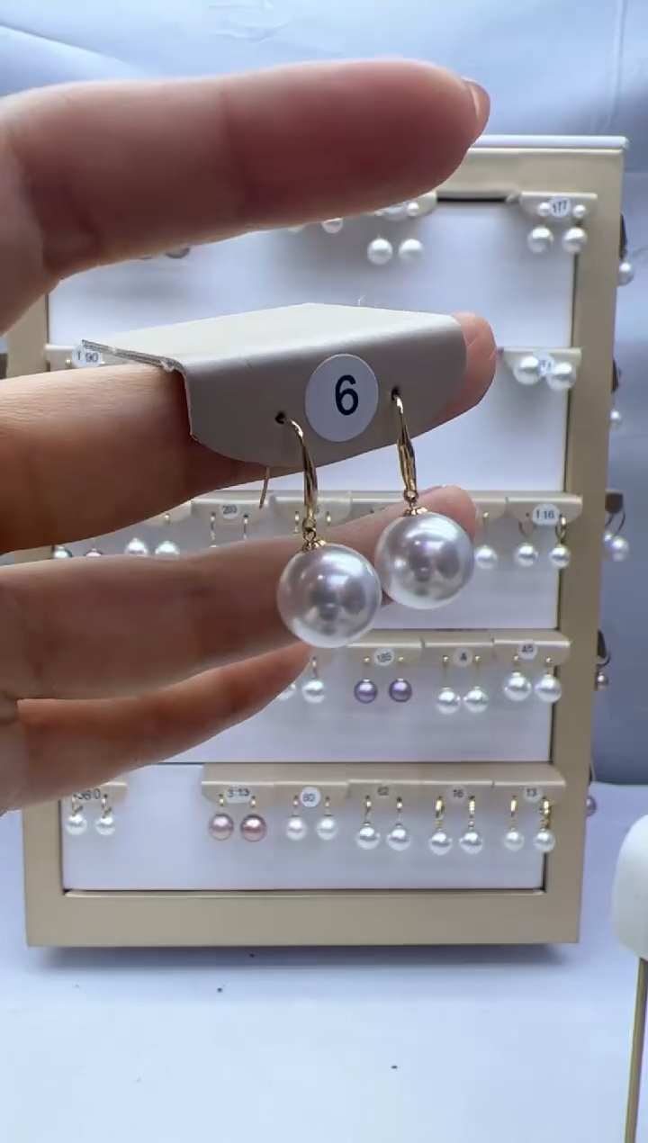 【闪购商品】淡水珍珠耳饰18K金镶嵌6