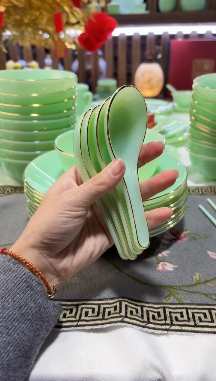 玉瓷 勺子4个景德镇餐具 