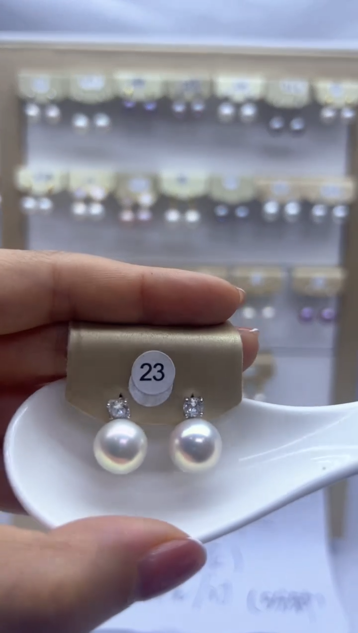 【闪购商品】淡水珍珠耳饰银S925镶嵌23