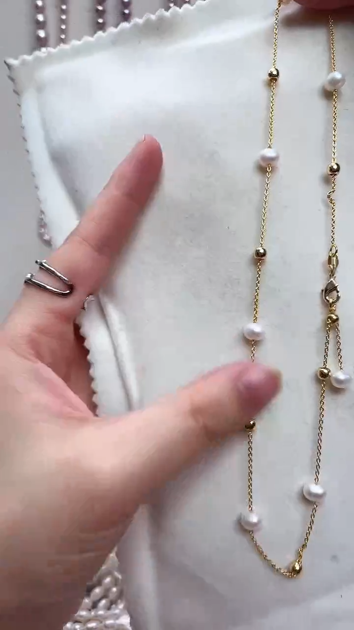 【闪购商品】淡水珍珠颈饰合金满天星项链