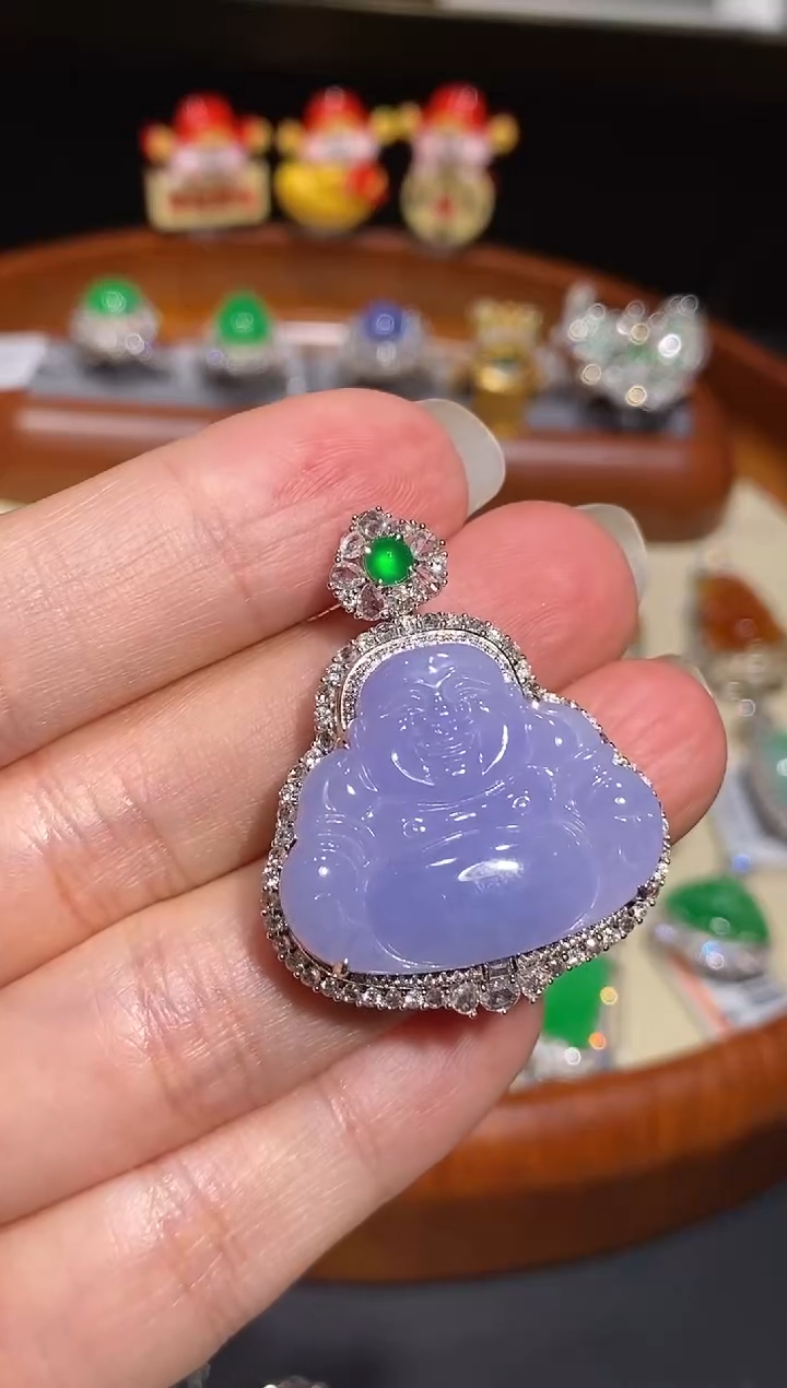 【闪购商品】翡翠吊坠(不含链)18K金镶嵌吊坠