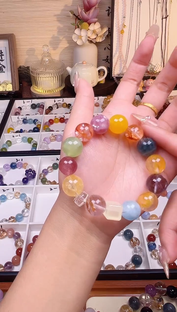 未镶嵌手串水晶大彩虹多宝