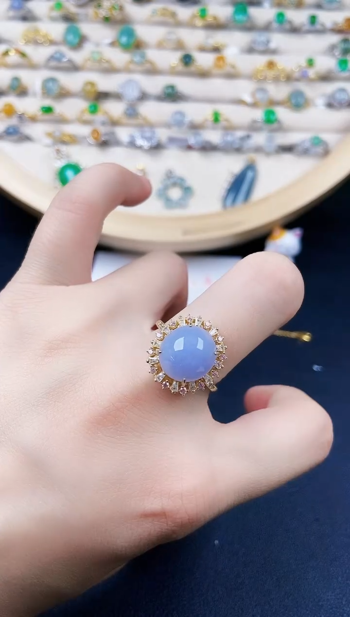 【闪购商品】翡翠银S925镶嵌戒指645656