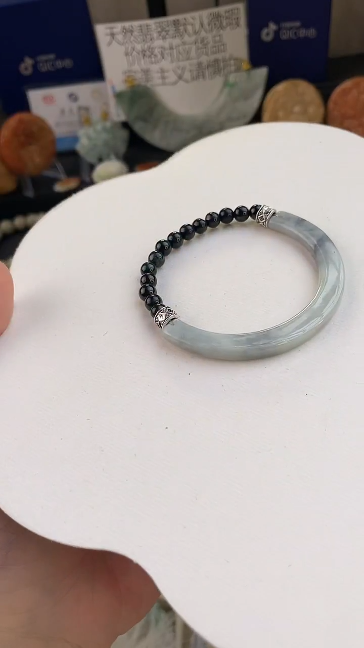 未镶嵌手链翡翠手工定制默认微瑕播介绍为准