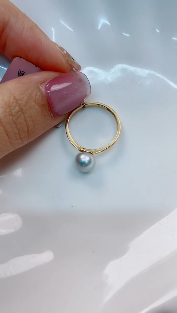 【闪购商品】海水珍珠戒指银S925镶嵌7-8海水珍珠戒指