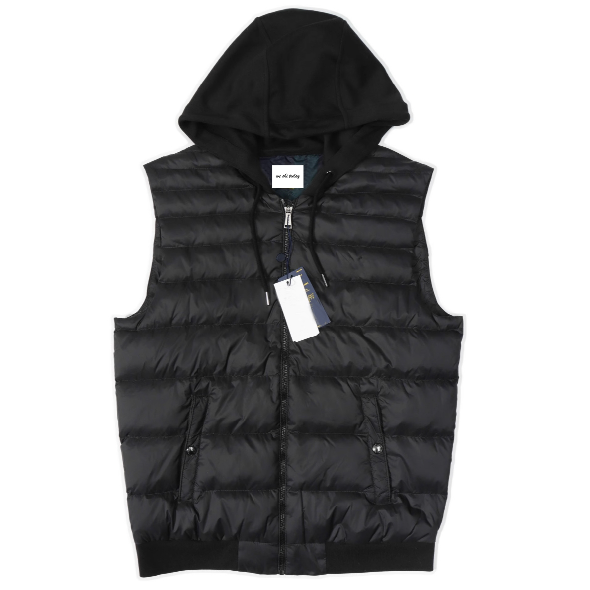 R 美式经典 男款连帽棉服拼接休闲马甲Y