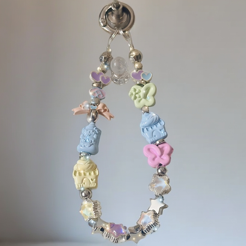 夏日海盐星星手工diy合金串珠手机挂绳包包挂饰小熊