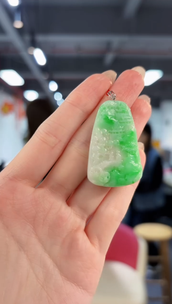 【闪购商品】翡翠颈饰18K金镶嵌缅料A货/支持复检/一件