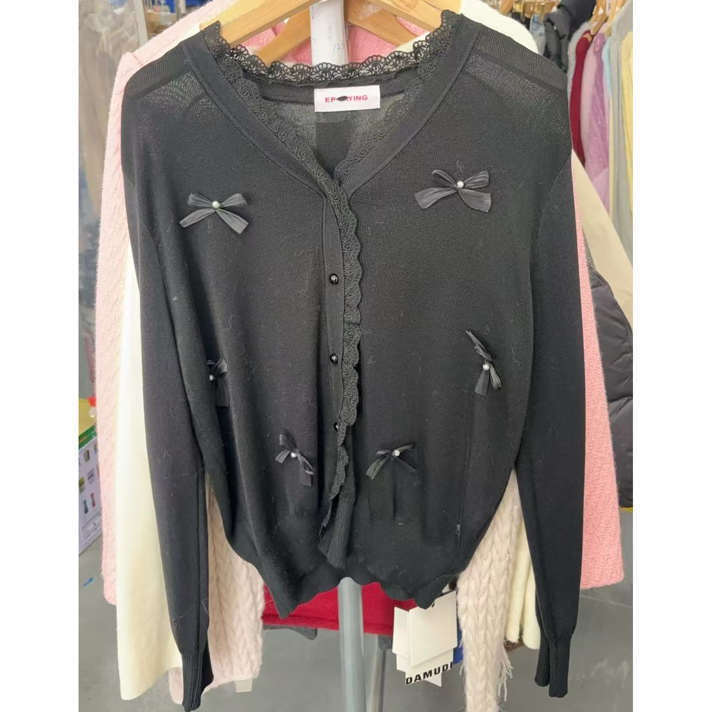 2060黑色  气质长袖针织开衫时尚显瘦休闲百搭