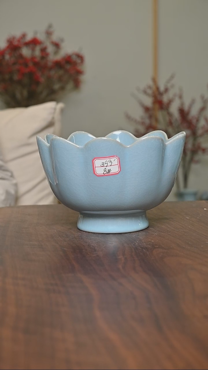 【闪购商品】其他8#莲花碗 微瑕 天青釉 朱家款