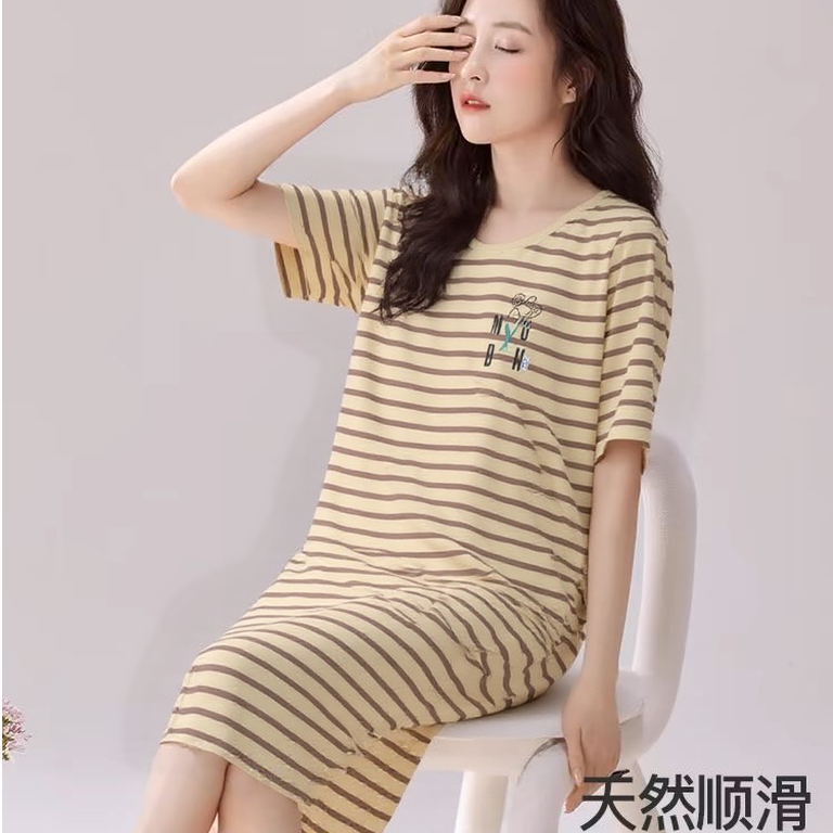 4183高端专享夏季短袖睡裙咖色
