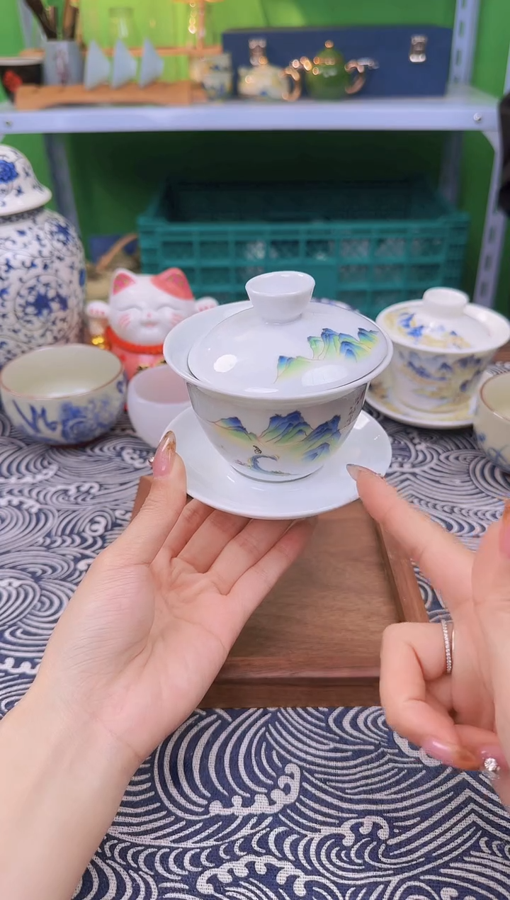 【闪购商品】洛丰奇茶具坊（千里江山盖碗）
