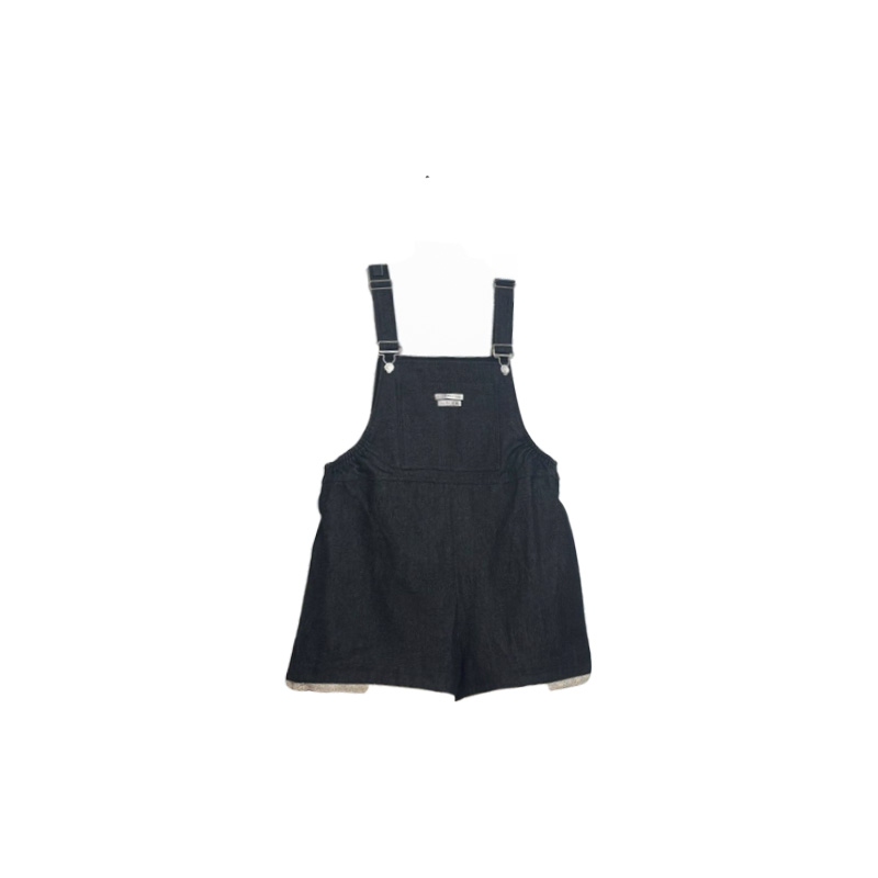 南油小众设计师新品白茶连体牛仔宽松短裤