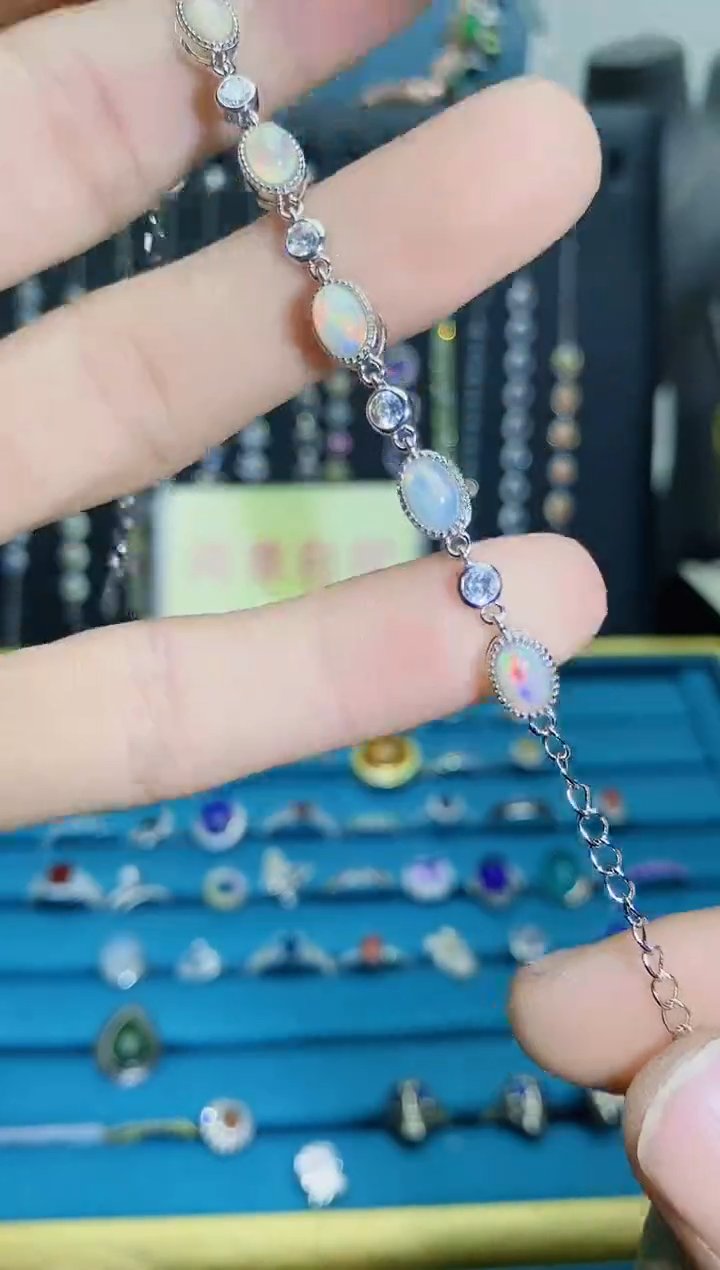 【闪购商品】欧泊手链银S925镶嵌1121