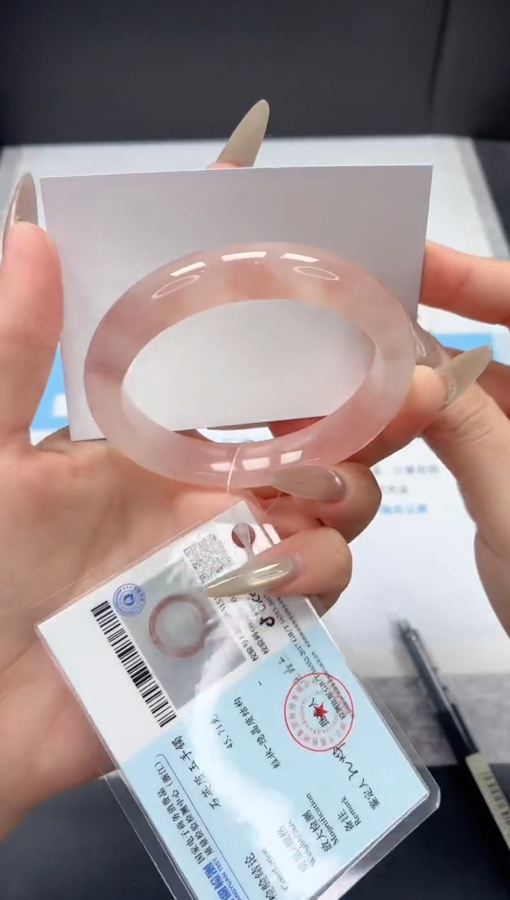 石英质玉手镯未镶嵌91/桃花56.3