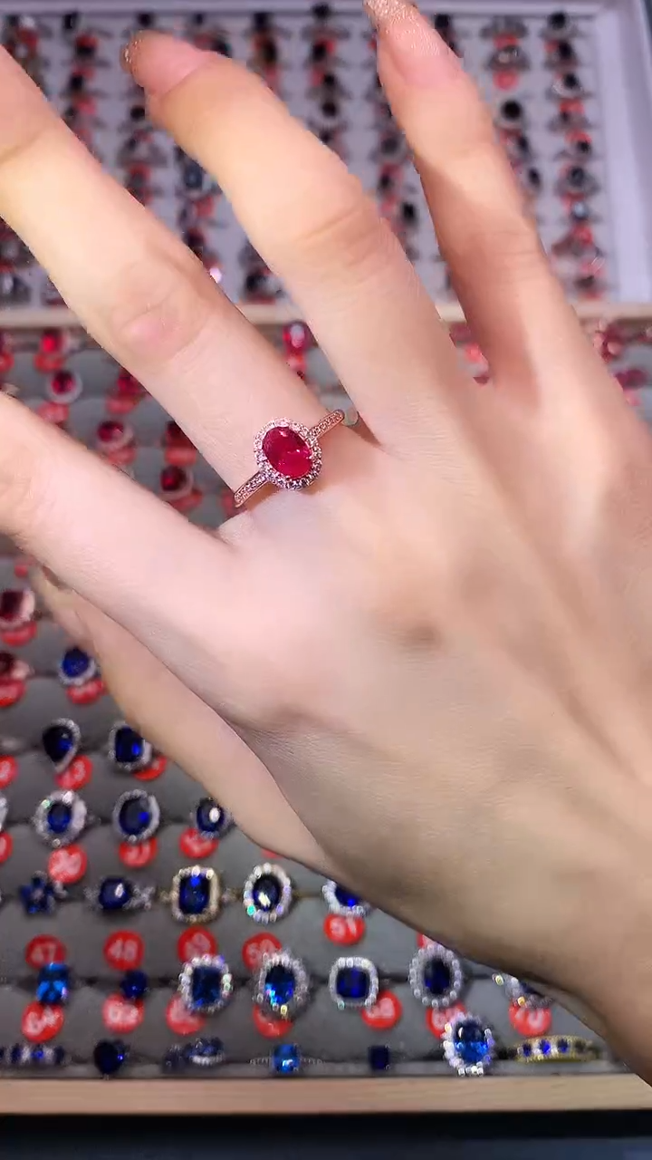 【闪购商品】红宝石戒指银S925镶嵌111111