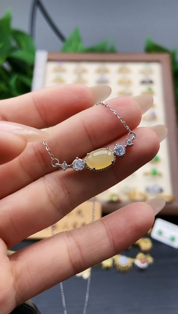 颈饰银S925镶嵌翡翠12