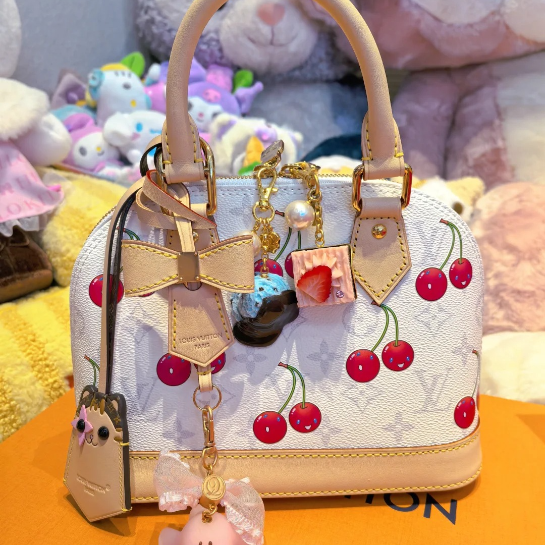 99新 LouisVuitton/路易威登 花花 村上隆联名 贝壳包 BB 芯片