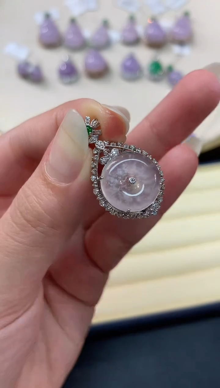 【闪购商品】翡翠吊坠(不含链)18K金镶嵌A159|6980+0