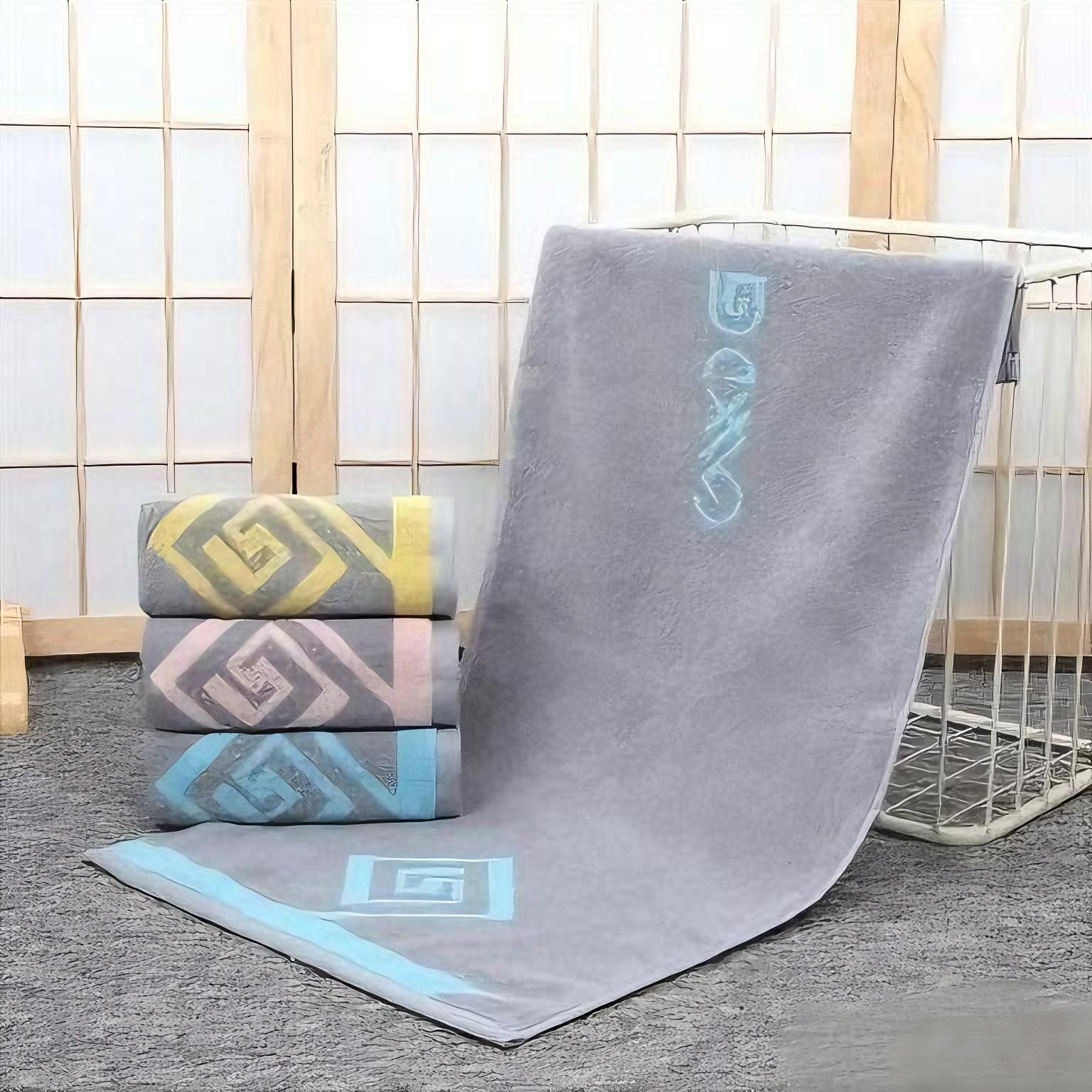 【海洋之心】全棉毛巾，成人家用洗脸巾素色商务系专用适用