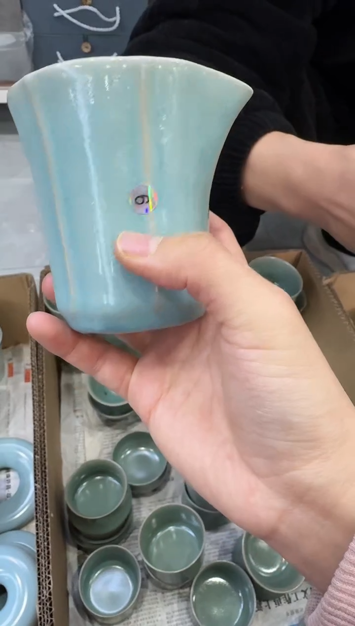 【闪购商品】杯仿古天青花口公道杯大大瑕6