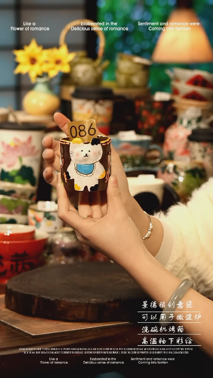 陶瓷景德镇高温釉下彩手工手绘款式