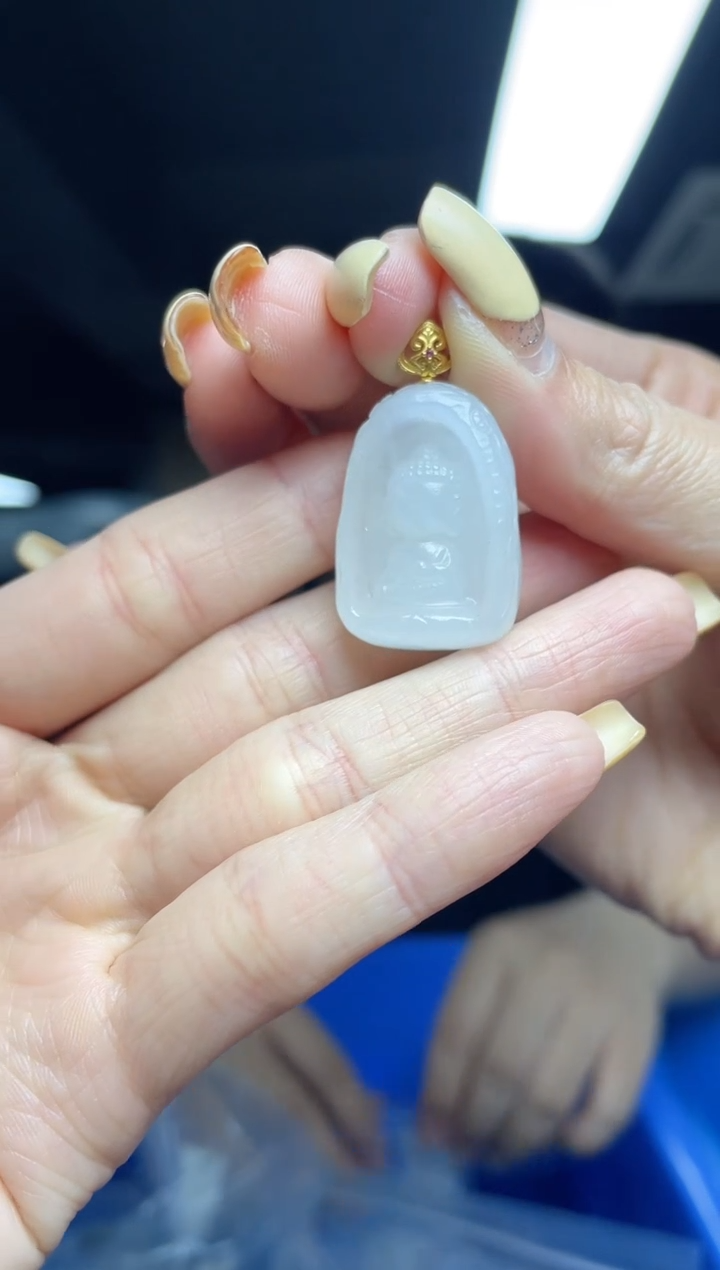 和田玉18K金镶嵌颈饰（多样性发一件）