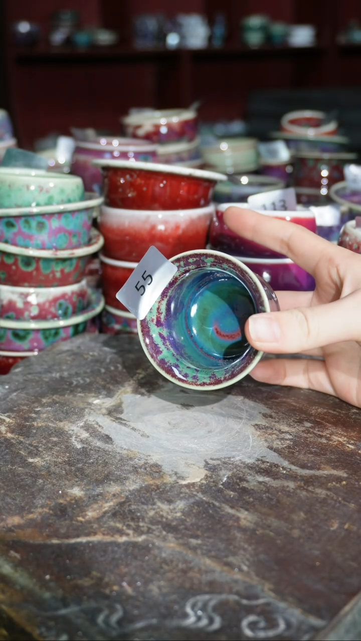 摆件陶精品窑变钧瓷茶器