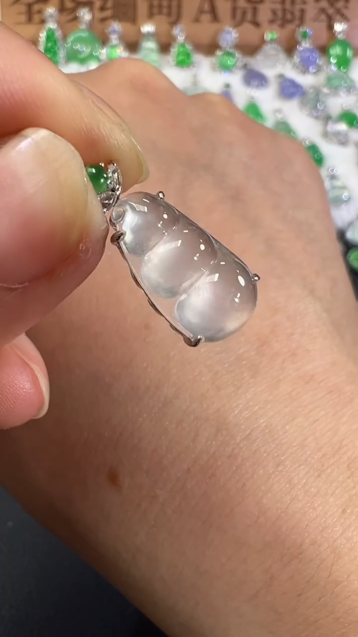 吊坠(不含链)18K金镶嵌翡翠A684|3980