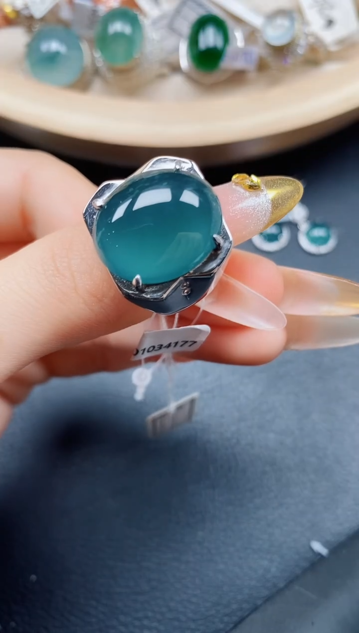 【闪购商品】翡翠戒指银S925镶嵌翡翠