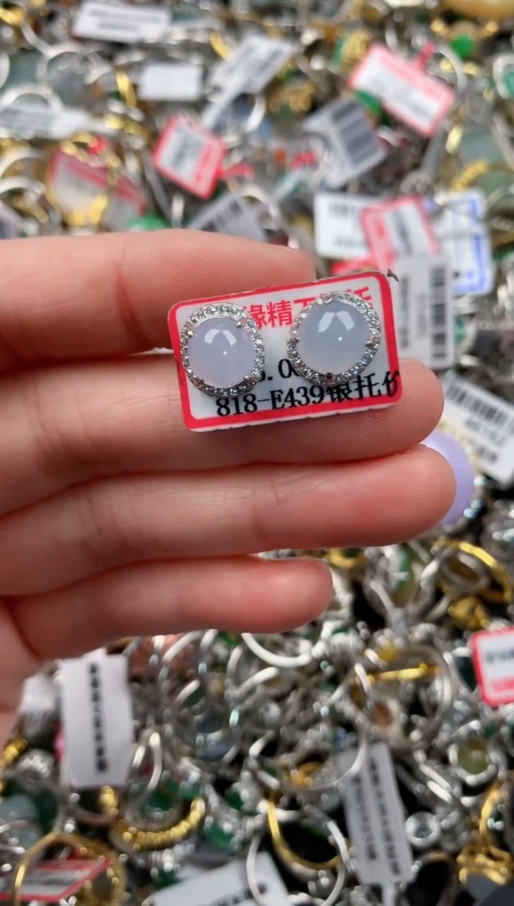 银S925镶嵌戒指翡翠444   2