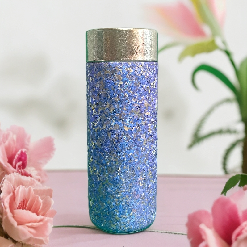 一家钛礼品纯钛冰花口袋杯便携双层隔热女士保鲜抑菌