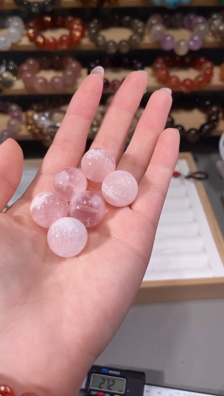 未镶嵌手链水晶A448粉雪花幽灵单珠17多样性发一