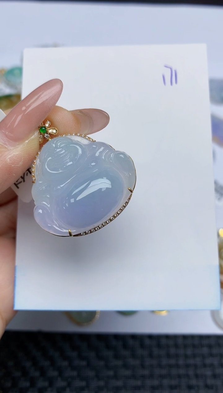 【闪购商品】翡翠颈饰18K金镶嵌天然A货翡翠 171