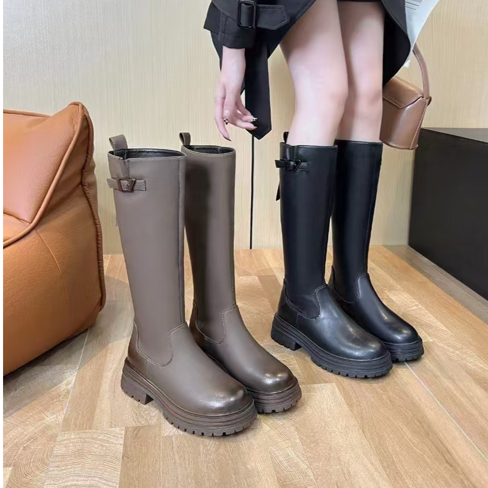 SE韩版百搭加绒长靴F12-1