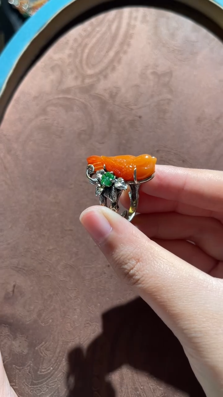 未镶嵌戒指翡翠红翡绿翠