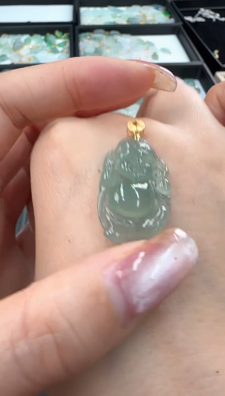 【闪购商品】翡翠颈饰18K金镶嵌250213112