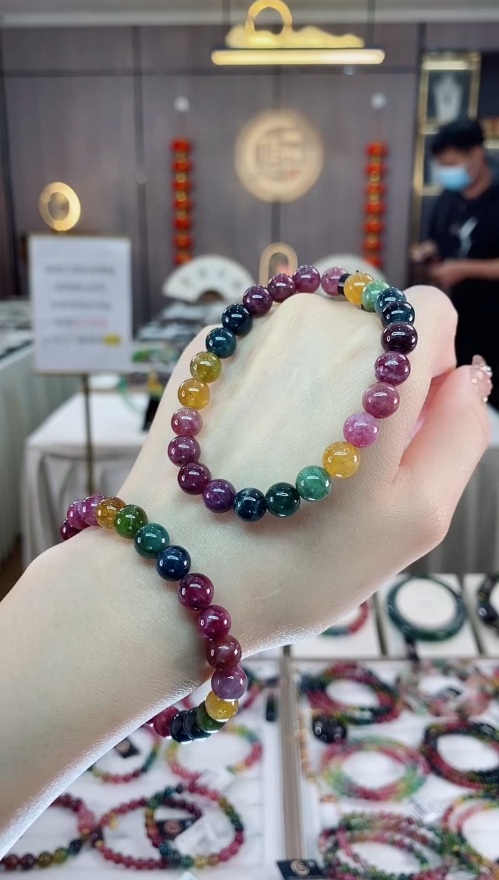 【闪购商品】单圈手串7mm+未镶嵌碧玺dan多样性发货一条