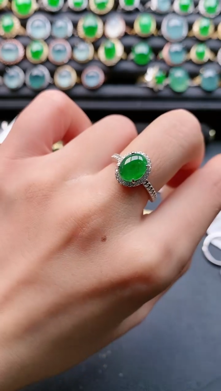 【闪购商品】翡翠戒指银S925镶嵌1111111111