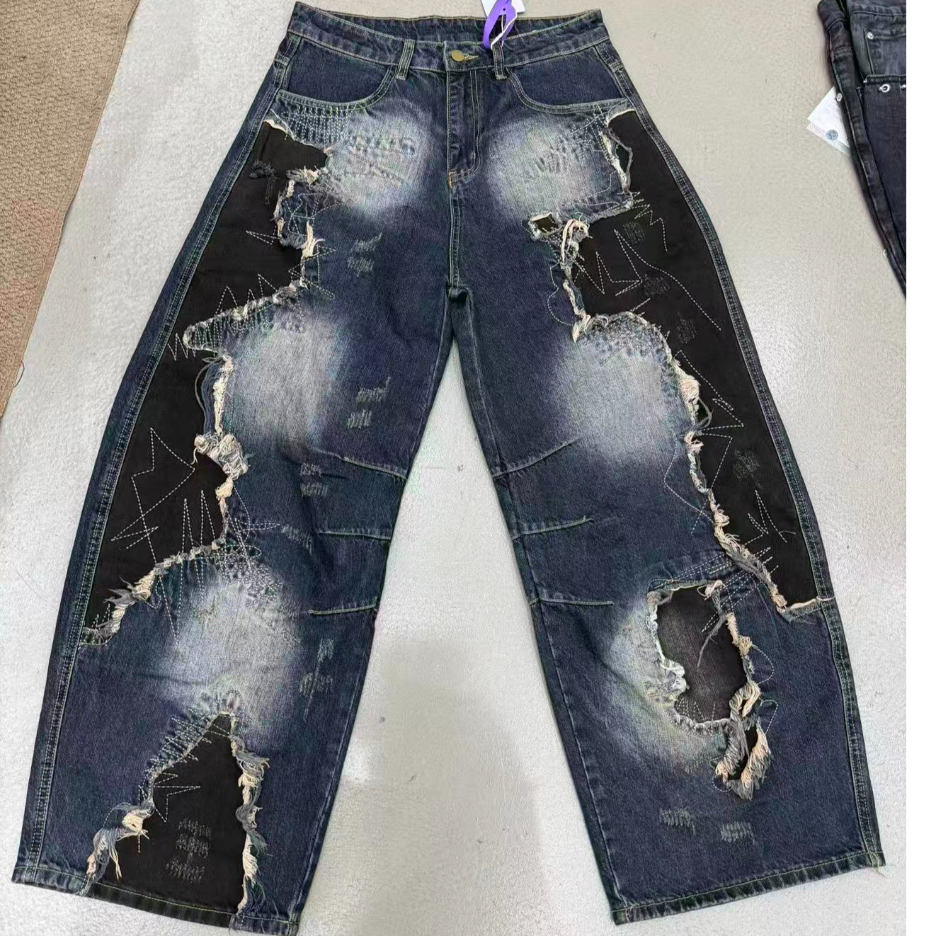 A 2063  潮牌买手设计水洗弯刀牛仔裤 A12 TANG