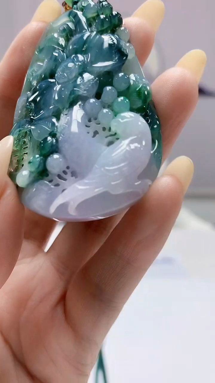 【闪购商品】定制翡翠未镶嵌0405DD-毛货挂件118