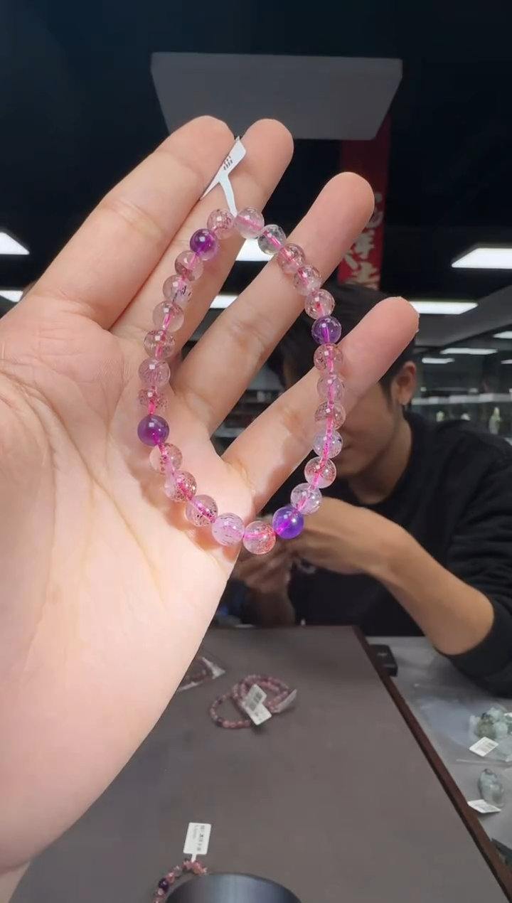 【闪购商品】水晶手串未镶嵌超七圆珠手串6.5mm