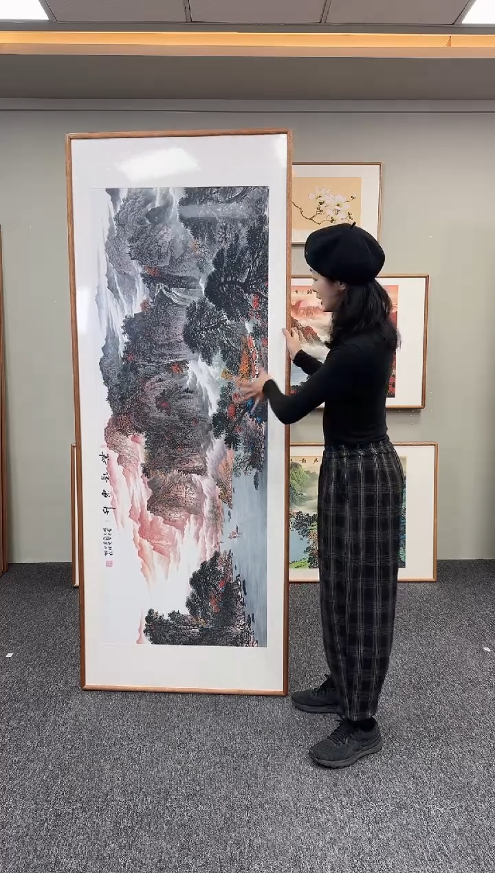 国画紫气东升210*80