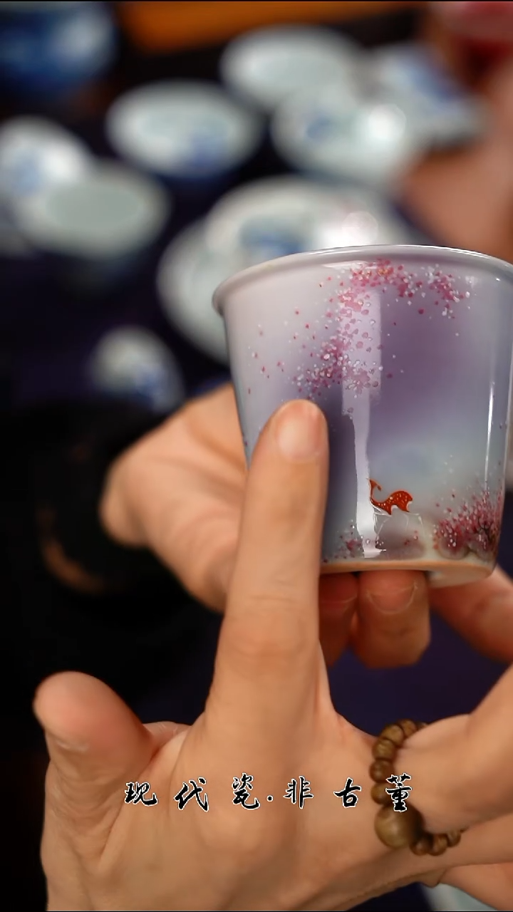 （售后需完整开箱视频）正春堂雪瑶@@粉紫飞天杯