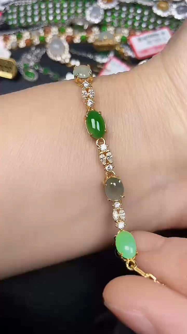 银S925镶嵌戒指翡翠4300