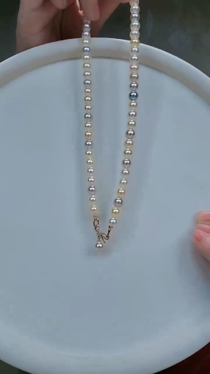 海水珍珠18K金镶嵌颈饰akoya糖果项链